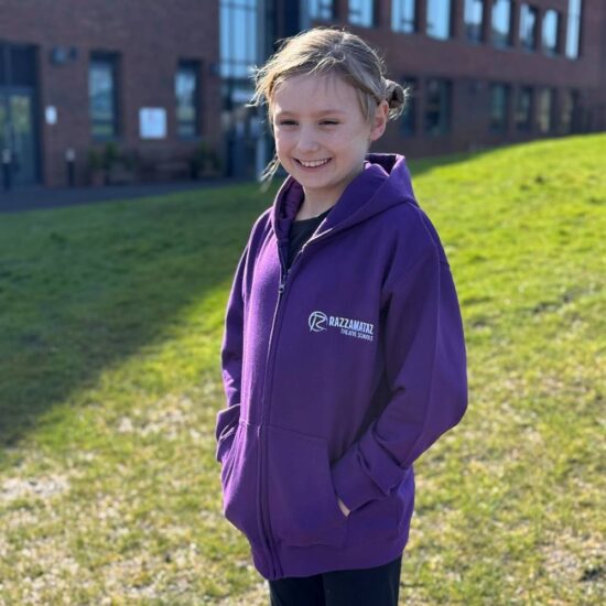 Kids Zipped Hoodie (Purple or White)